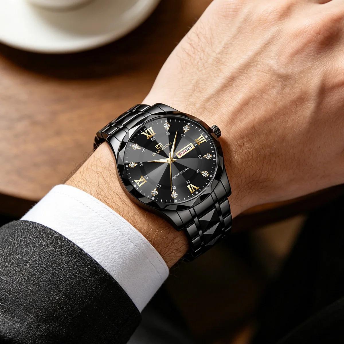 Montre de luxe en acier inoxydable pour homme