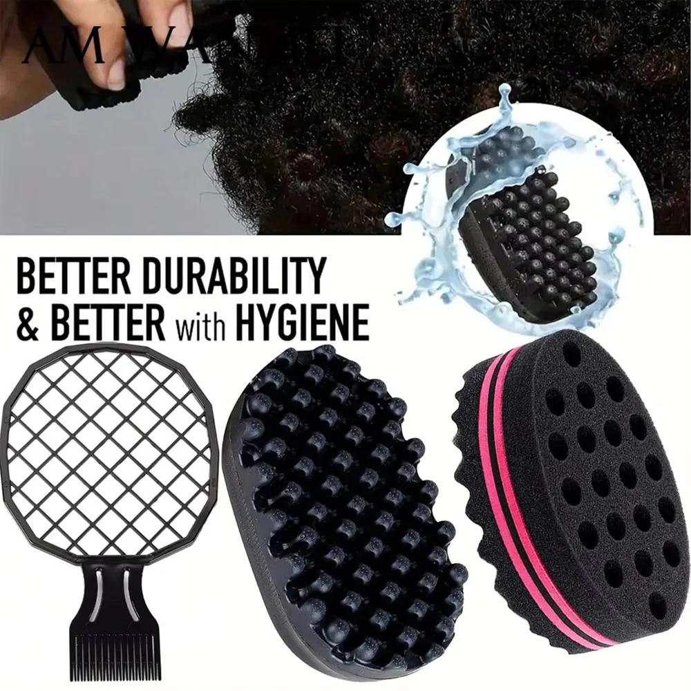 3 pièces/ensemble coiffure en caoutchouc lavable Afro Curl éponge doux bobine de cheveux vague Dreadlock naturel fourche