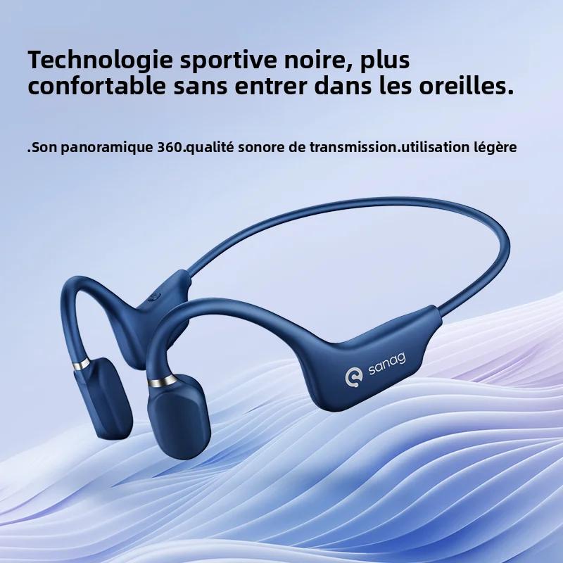 Sanag A5X véritable Conduction osseuse casque sans fil Sport oreille ouverte Bluetooth écouteurs 3D stéréo son Flash-ven