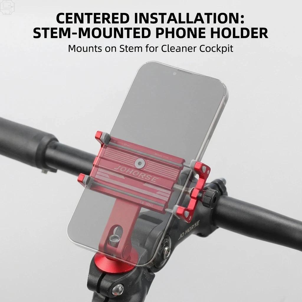 Support de téléphone pour vélo, support de téléphone fiable pour VTT, support de téléphone réglable en aluminium, support antidérapant
