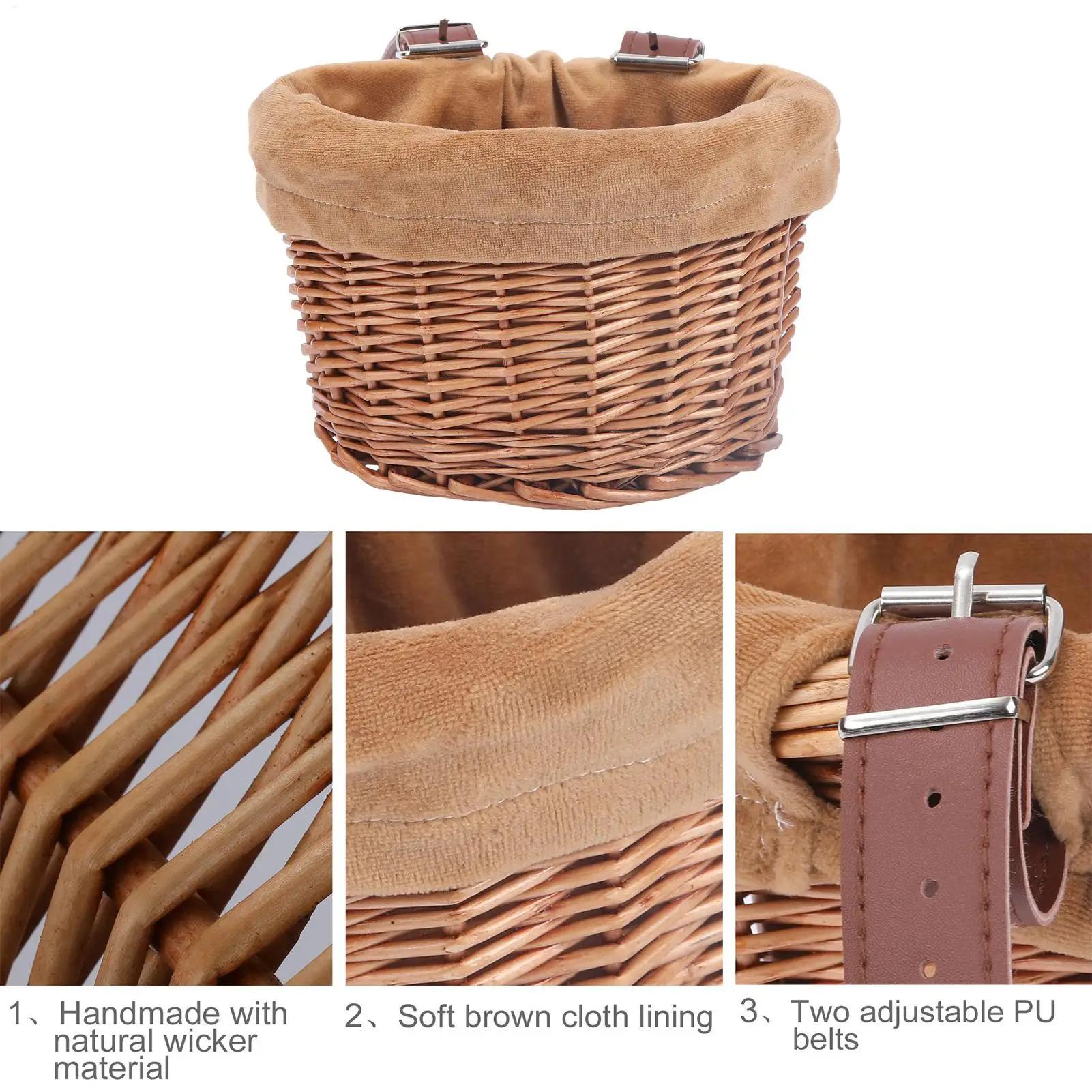 Panier de vélo multifonctionnel pour guidon avant, panier de vélo traditionnel imperméable tissé à la main pour enfants