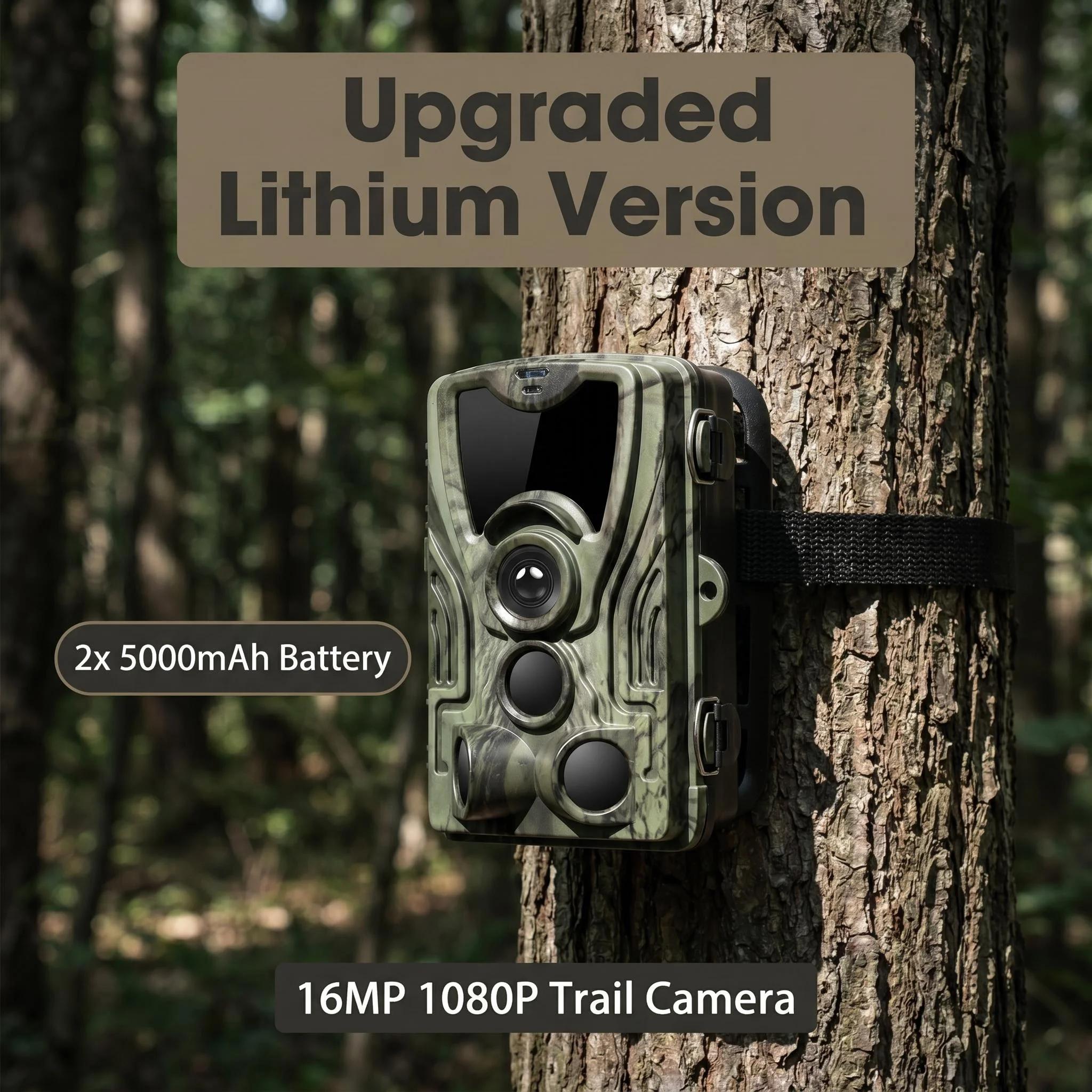 Caméra de chasse à vision nocturne 1080P 20MP HC801A-LI avec batterie au lithium 5000mAh