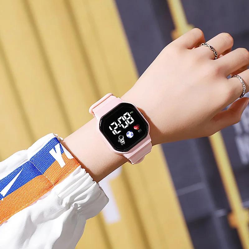 Montre de Sport numérique LED pour enfants, bracelet en Silicone, étanche, électronique, cadeaux pour garçons et filles