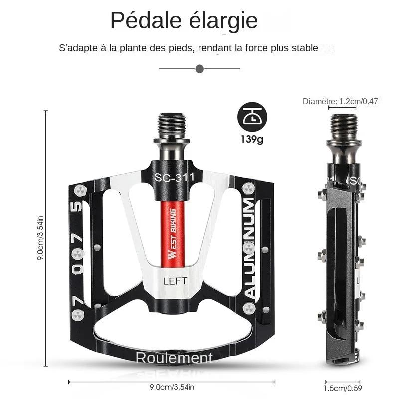 WEST BIKING pédales de vélo ultralégères antidérapantes CNC BMX vtt pédale