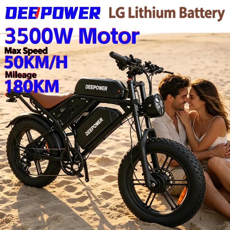 Vélo électrique tout-terrain 3000W à double moteur 48V60, pneus larges, pour adultes, adapté à la neige et aux déserts.