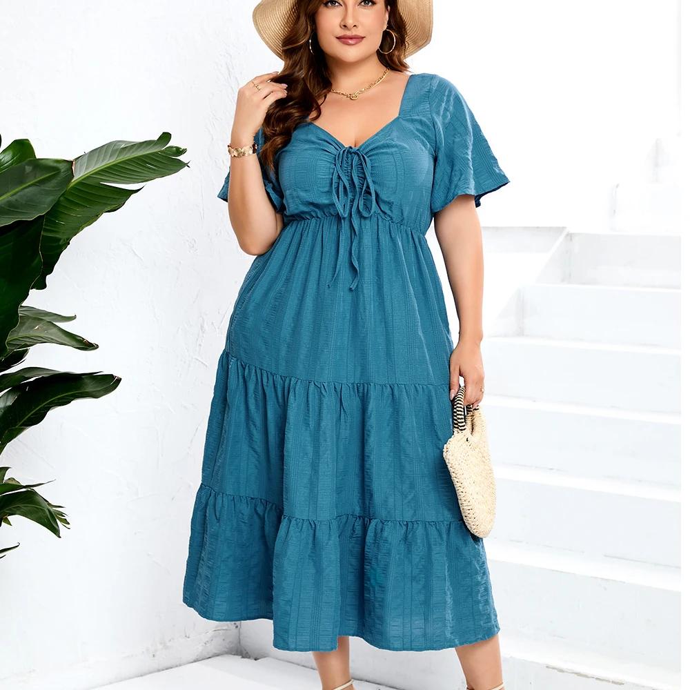 Robe longue d'été grande taille pour femmes