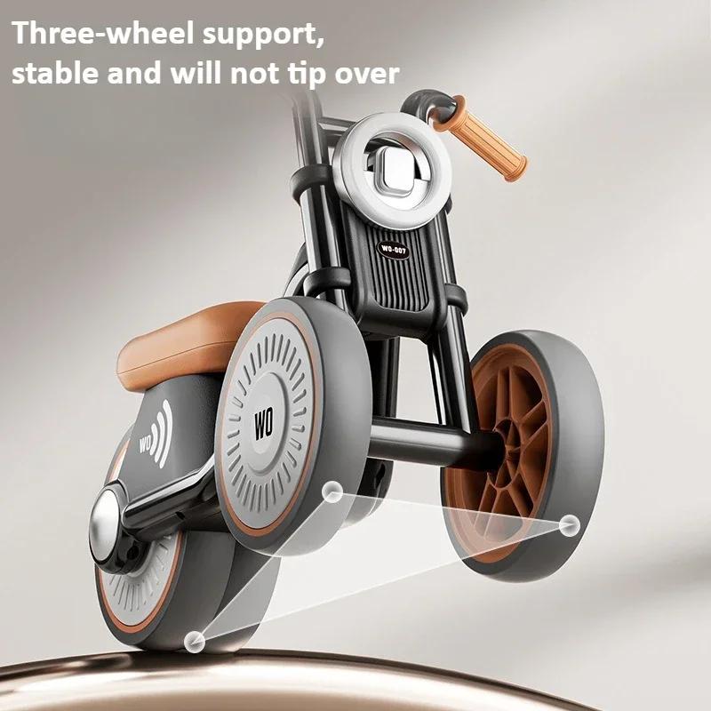 Vélo d'équilibre pour enfants, moto d'équilibre pour tout-petits avec musique et lumières, conception robuste sans pointe, roues silencieuses pour garçons et filles