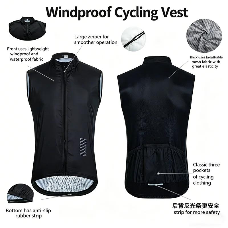 Gilet de cyclisme AERO VELO coupe-vent imperméable pour la course à pied 2026 – Maillot de cyclisme sans manches pour homme – Gilets d'été pour hommes