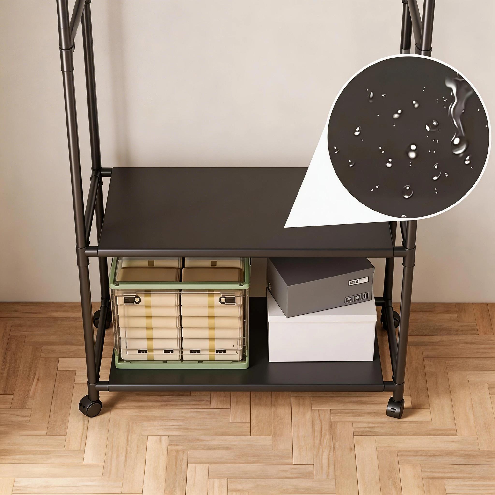 Porte-manteau multifonctionnel avec cintres, étagère de rangement multi-niveaux pour vêtements, organisateur de vêtements pour salon, gain de place