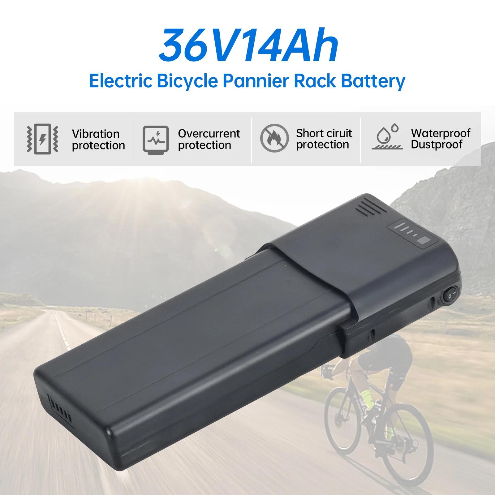 Batterie de vélo électrique de support arrière 36v 8.8ah 10.4ah 11.6ah 14ah avec chargeur BMS 36v lithium ion akku pour 350w 500w