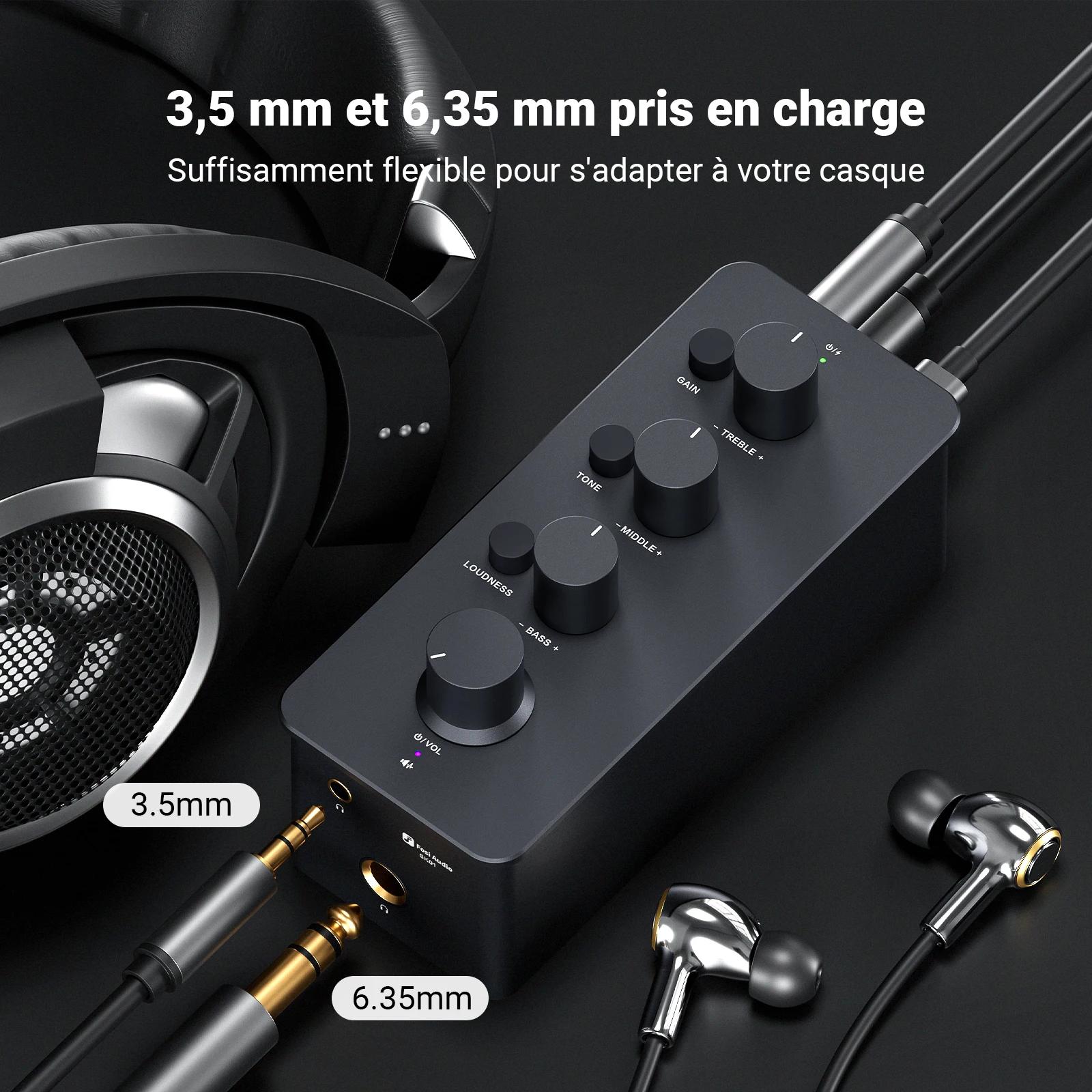Fosi Audio SK01 amplificateur et préamplificateur de casque 2 en 1 pour écouteurs