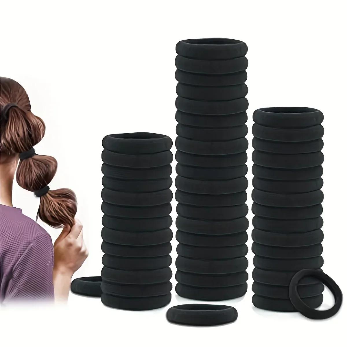 Bandes de cheveux à haute élasticité pour filles, bandeau noir, attaches en caoutchouc, support queue de cheval, chouchous, accessoires de cheveux pour enfants