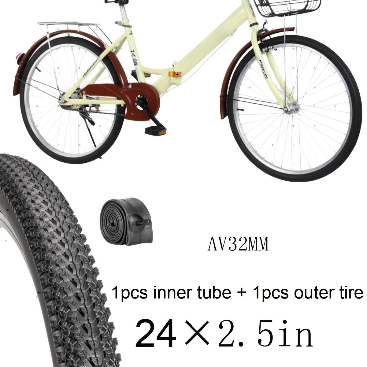 Ensemble de pneus et chambres à air pour vélo de 24 pouces
