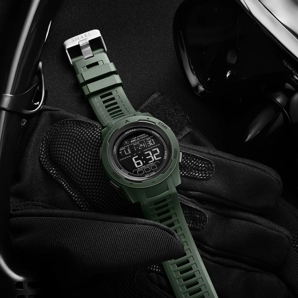 SMAEL-Montre-bracelet numérique étanche à LED pour homme, chronomètre lumineux, montres de sport, 50m, 8105