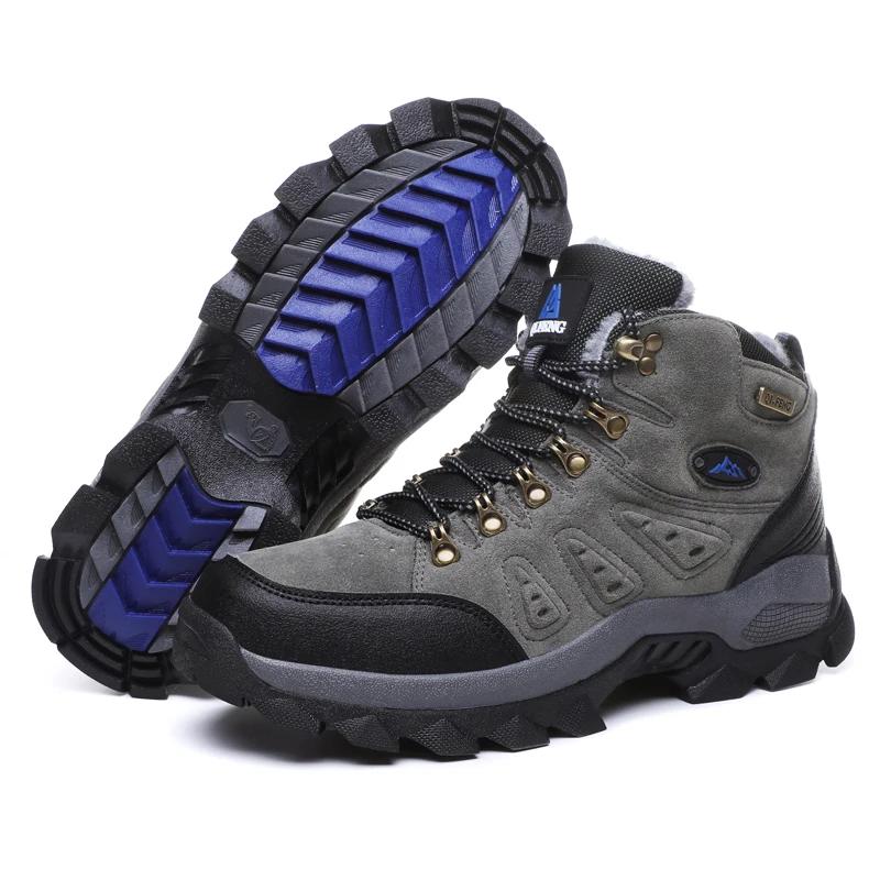Bottes randonnée grande taille 48 homme - Antidérapant fourrure chaude - Plein air été hiver