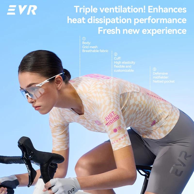 Maillot de cyclisme d'été EVR Pro pour femmes