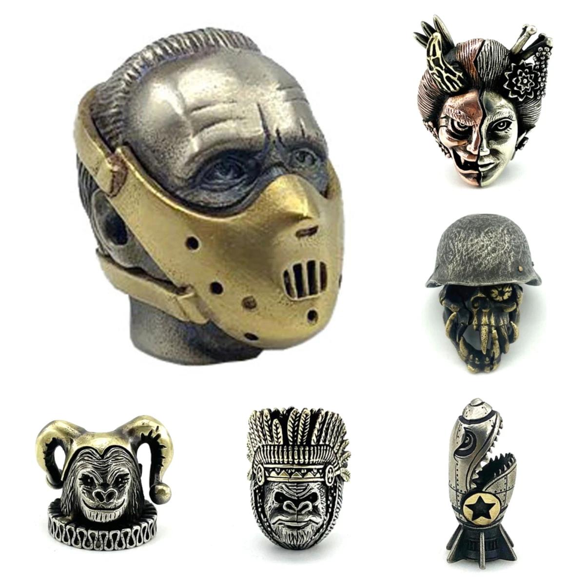 Lanière tissée de perles de couteau de figurines de Hannib en laiton
