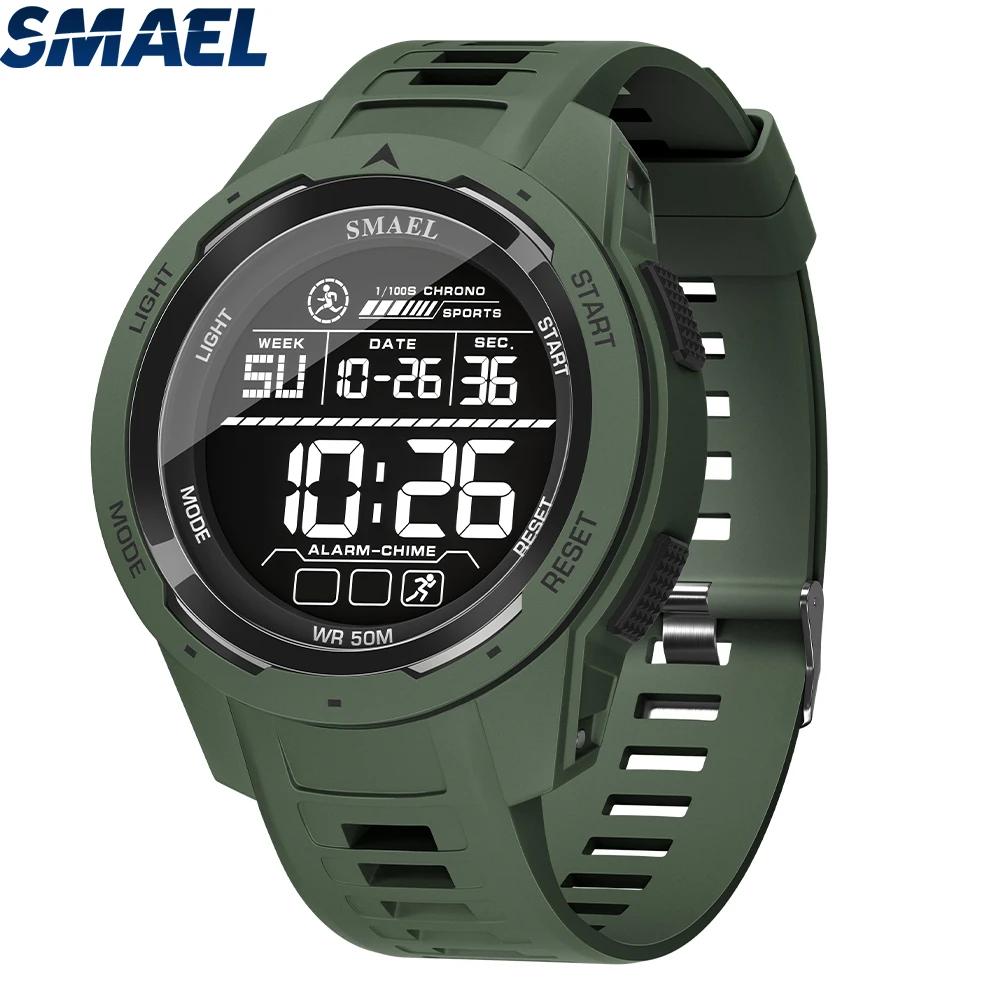 SMAEL-Montre-bracelet numérique étanche à LED pour homme, chronomètre lumineux, montres de sport, 50m, 8105