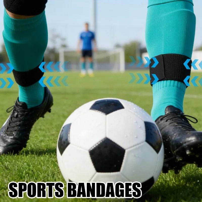 Sangles de protège-tibia élastiques de sport, caoutchouc antidérapant réglable pour le football, la course, le Fitness, le ski, la randonnée, attelle de soutien sécurisée