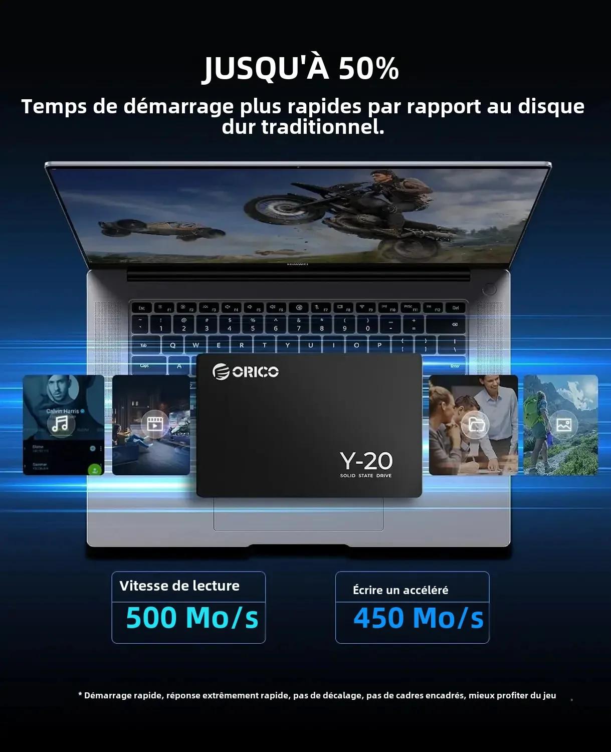 ORICO SATA III SSD 2.5 "disque SSD interne 3D NAND 512GB 1 to 2 to 4 to jusqu'à 550 mo/s pour mettre à niveau PC ordinat