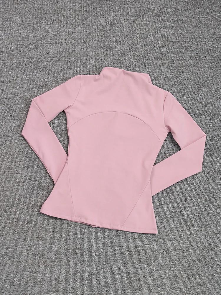 Manteau sport femmes slim manches longues - Chemise yoga course rapide Pilates fitness vêtements