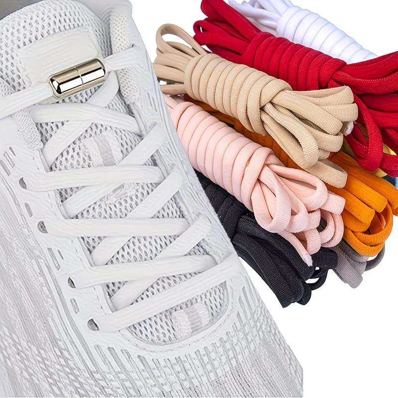 Lacets élastiques sans nœuds | Conception semi-circulaire avec fermeture métallique