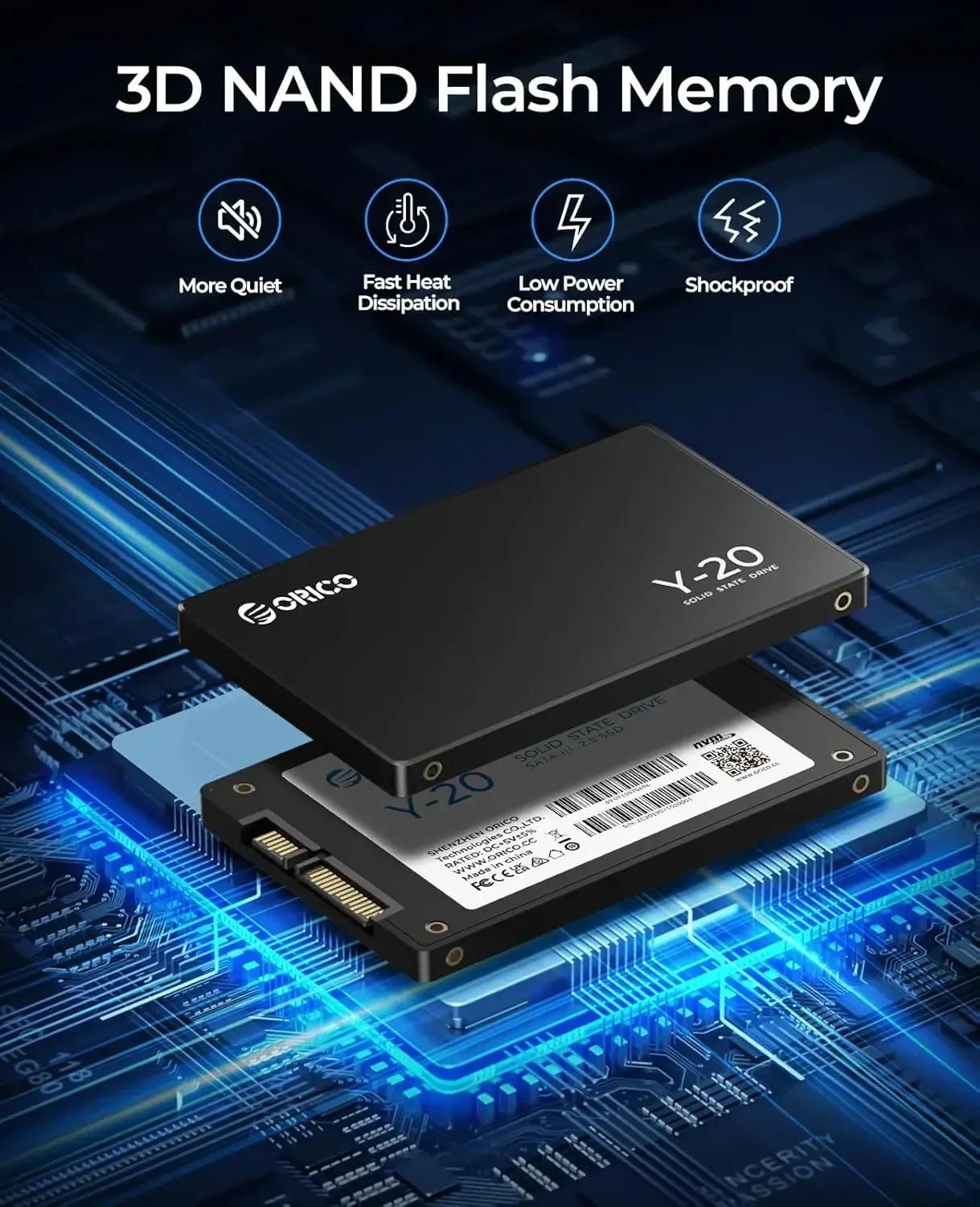 ORICO SATA III SSD 2.5 "disque SSD interne 3D NAND 512GB 1 to 2 to 4 to jusqu'à 550 mo/s pour mettre à niveau PC ordinat