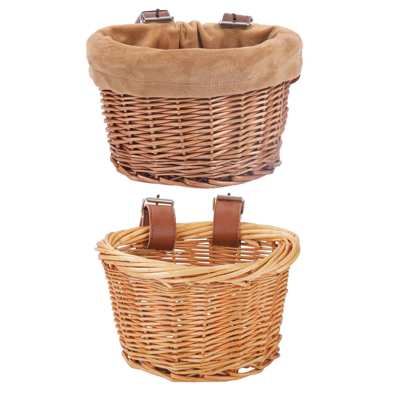 Panier de vélo multifonctionnel pour guidon avant, panier de vélo traditionnel imperméable tissé à la main pour enfants