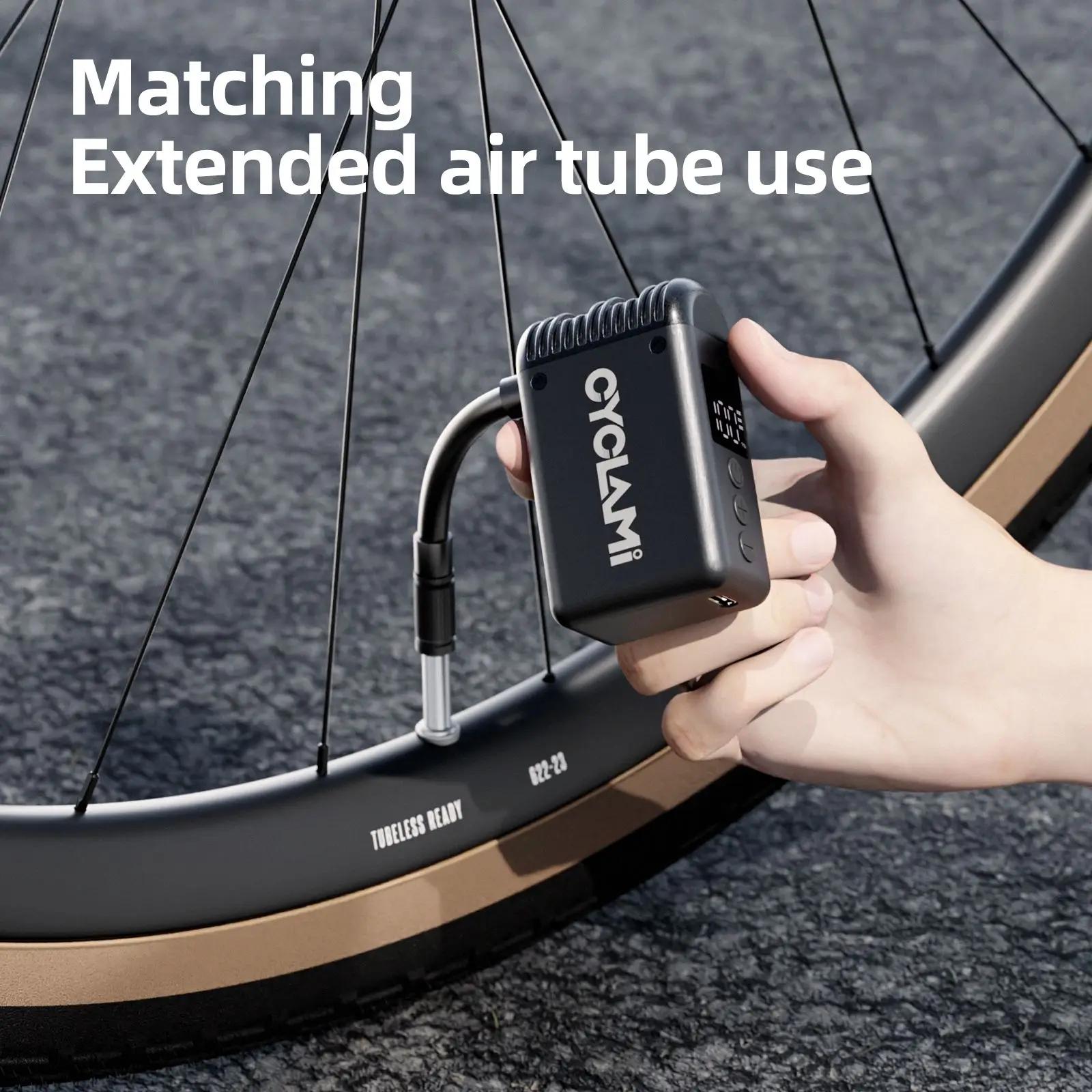 CYCLAMI Mini pompe à air électrique portable pour vélo de poche, valve Schrader Presta, compresseur rechargeable rapide pour pneus de route