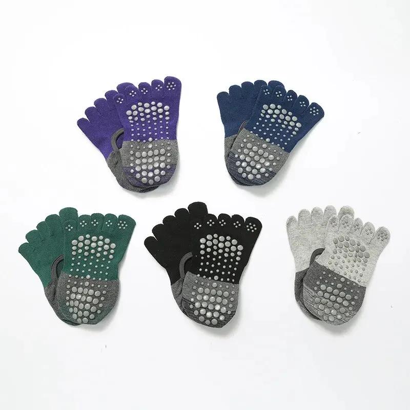 Chaussettes de yoga à cinq doigts antidérapantes pour femmes - Respirantes en silicone pour pilates et ballet