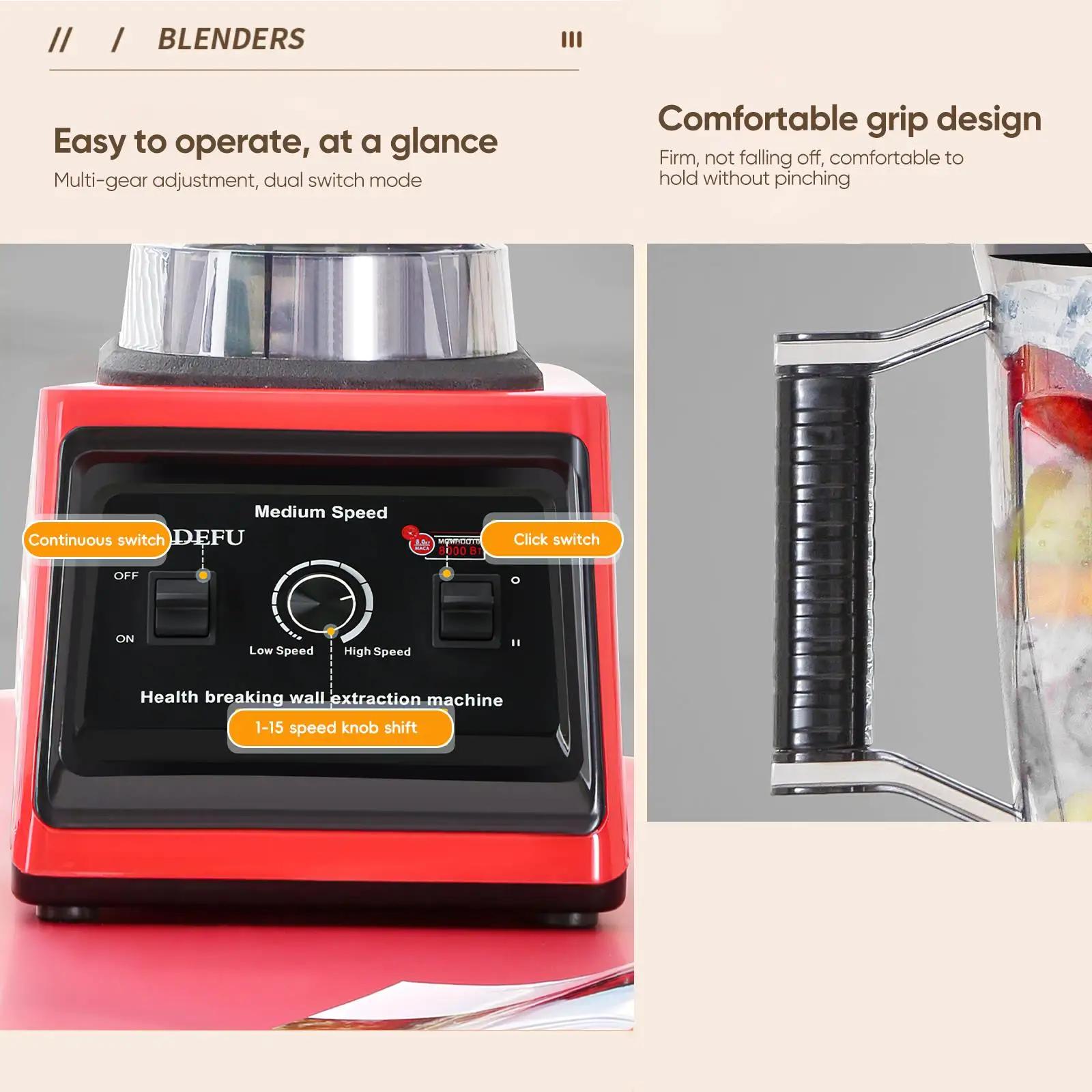  Blender Mixeur Professionnel 9500W, Presse-agrumes, Robot Culinaire 3L+1.5L+0.5L, Vitesse Variab