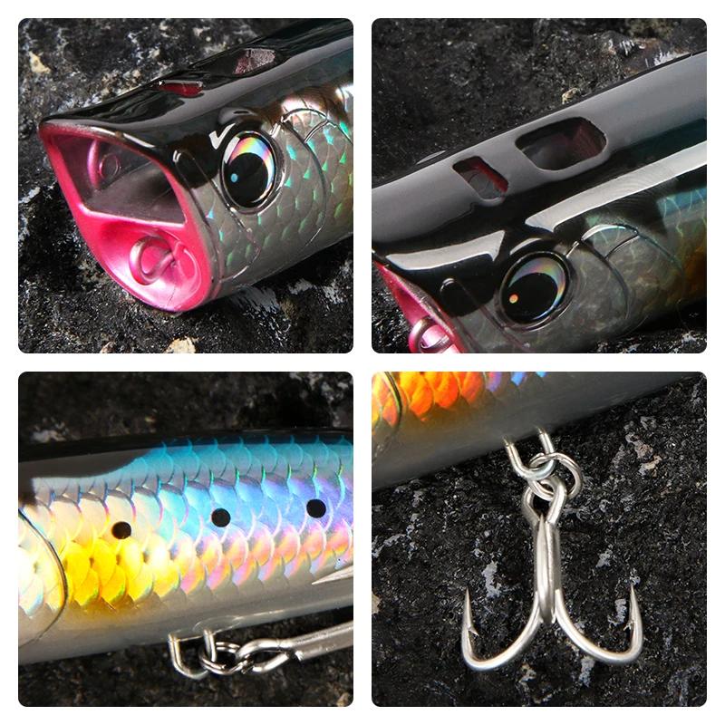 LETOYO Topwater Popper 8.5-30g flottant Rock pop appâts durs artificiels pour bar perche brochet leu