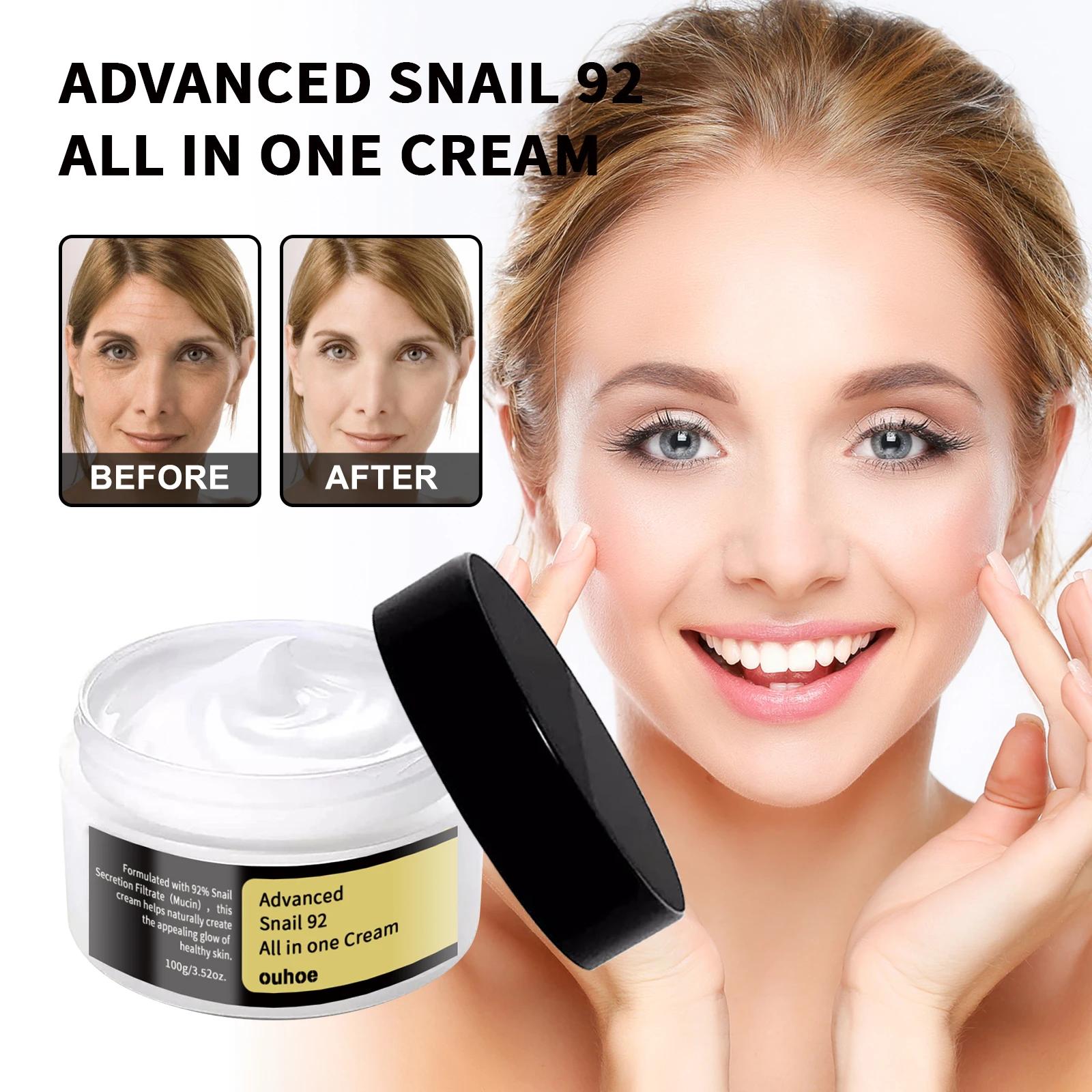 Crème pour le visage à la bave d'escargot E avancée, blanchissante, réparatrice, apaisante, peau sen