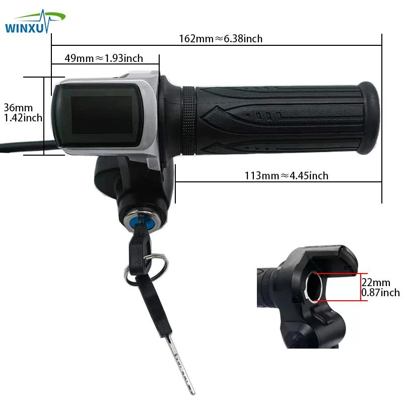 Accélérateur LCD pour vélo électrique, affichage de la vitesse, 24V 36V 48V