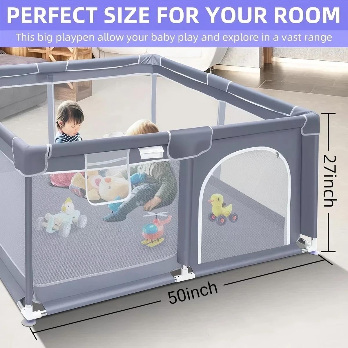 Parc pour bébé, parc de jeu extra large pour une utilisation en intérieur et en extérieur, 360 ° A