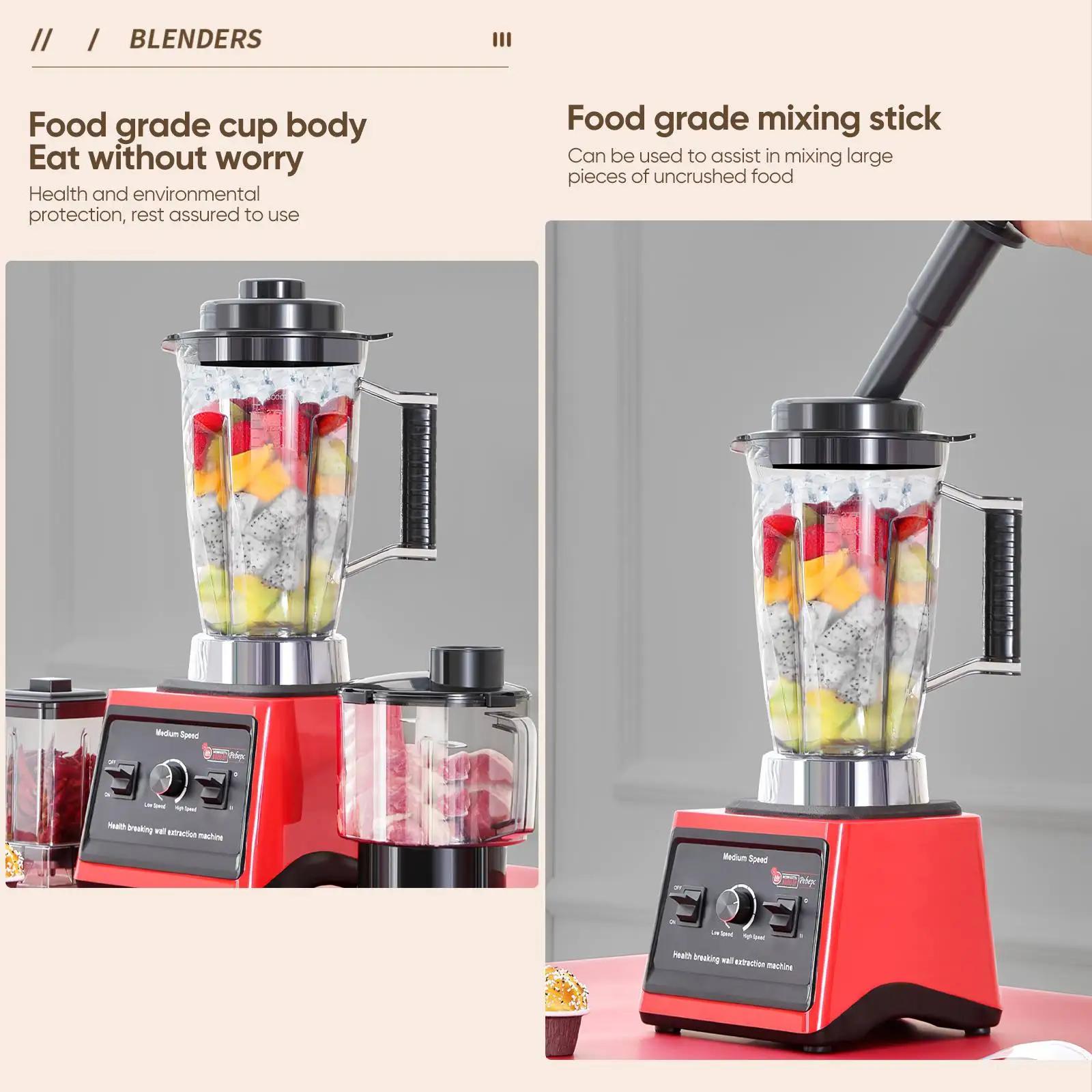  Blender Mixeur Professionnel 9500W, Presse-agrumes, Robot Culinaire 3L+1.5L+0.5L, Vitesse Variab