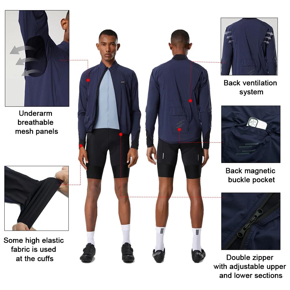 Veste coupe-vent cyclisme homme respirante légère pliable pour vélo route et VTT