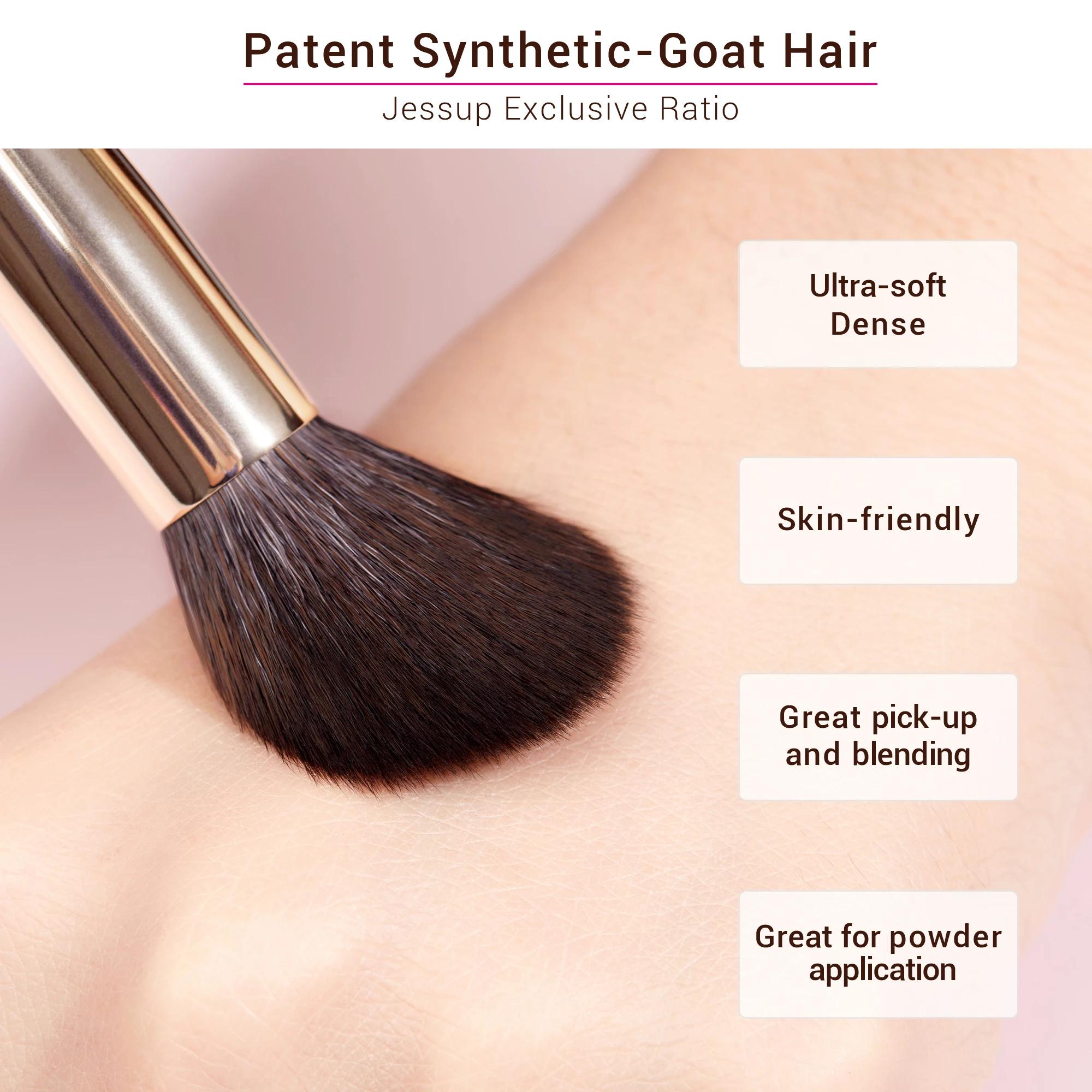Jessup pinceaux de maquillage ensemble professionnel naturel-synthétique cheveux pinceau de maquilla