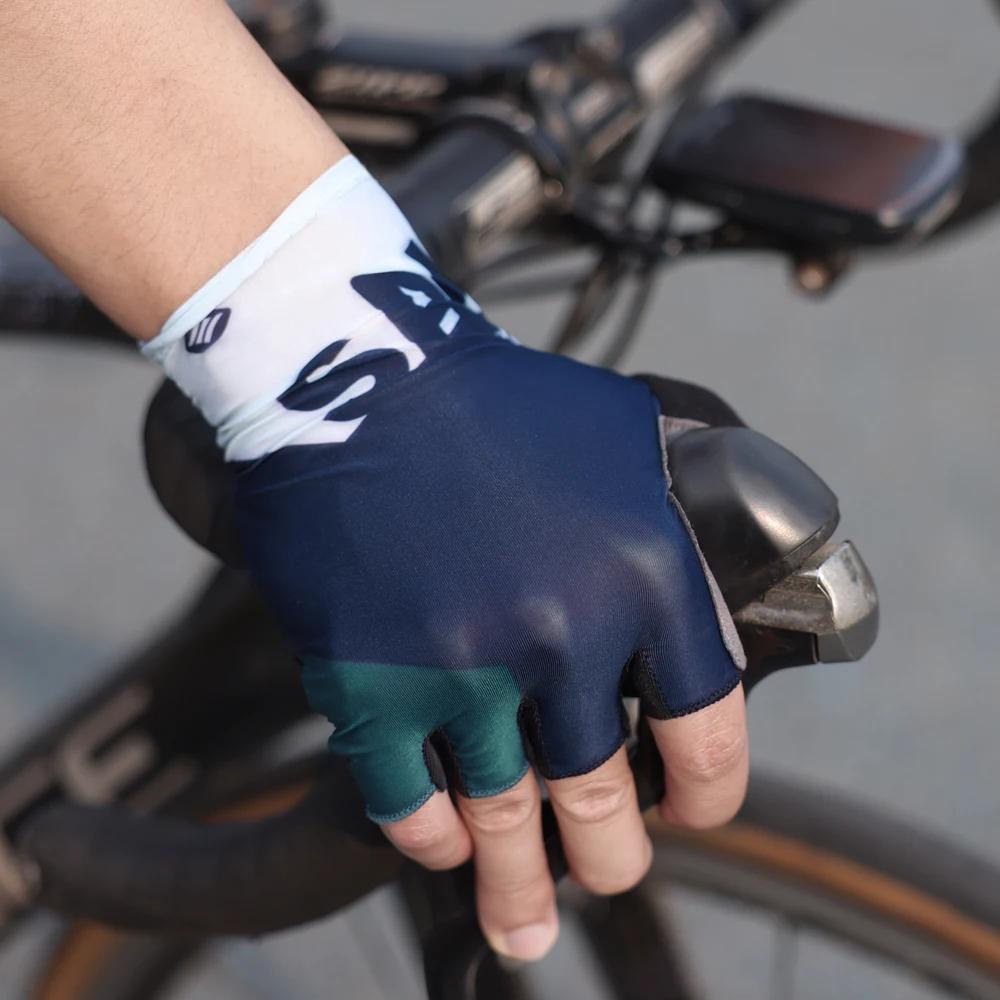 Santic gants de cyclisme été vtt vélo route équitation demi doigt gants Absorption des chocs doigt c