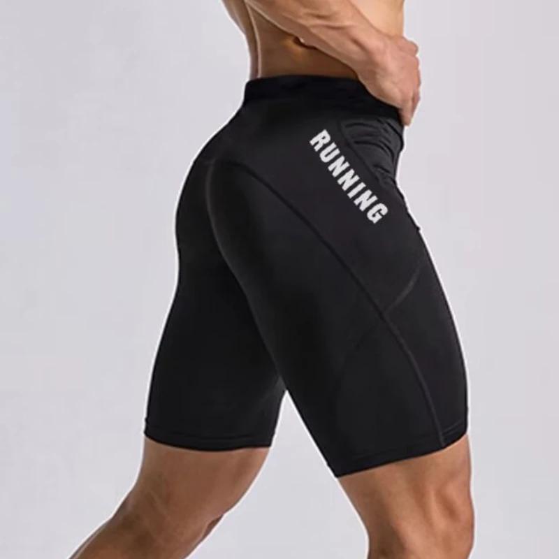 Shorts de musculation élastiques pour hommes, leggings de compression, shorts de crossfit, leggings