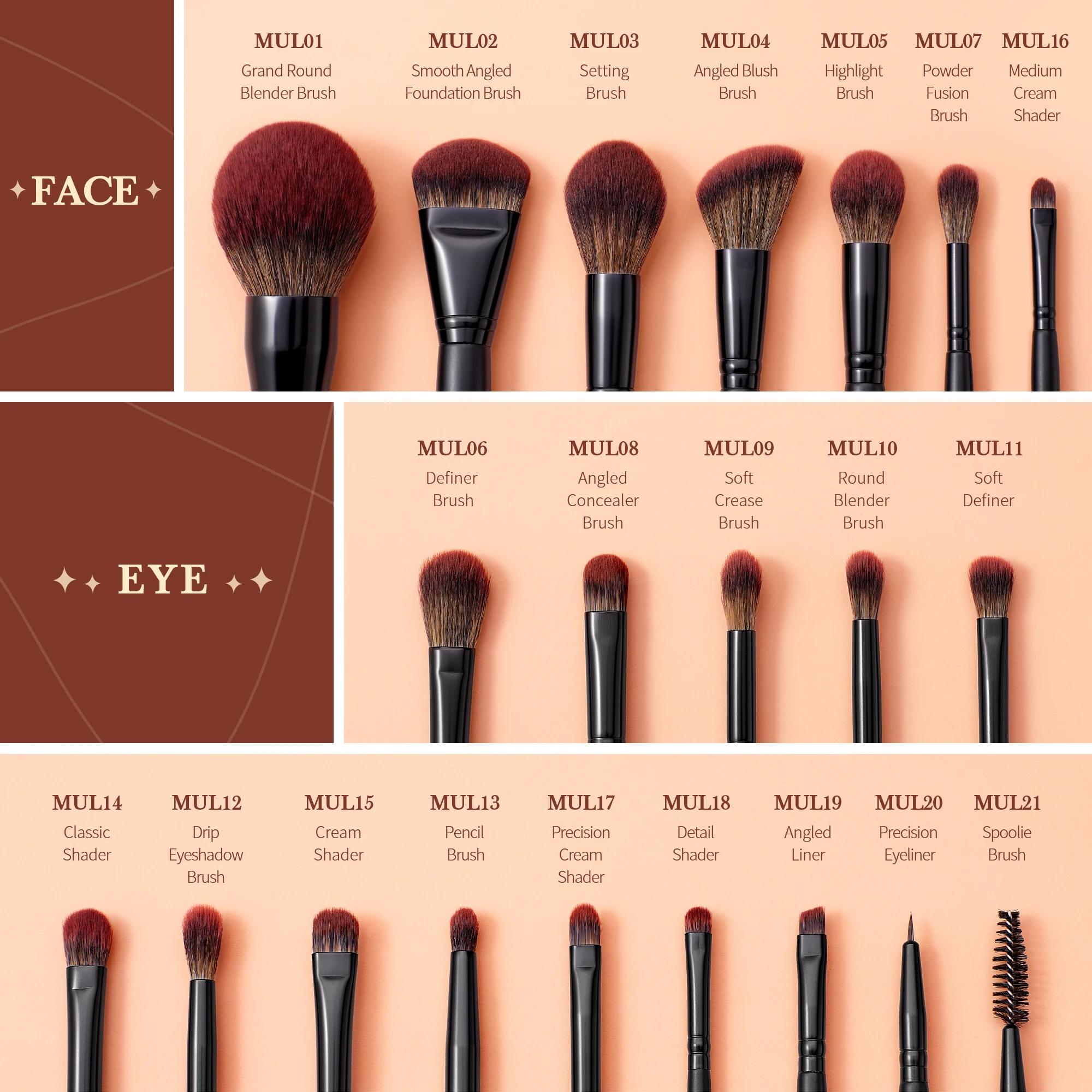 Jessup-Ensemble de pinceaux de maquillage synthétiques de qualité supérieure, brosse à poudre, fond