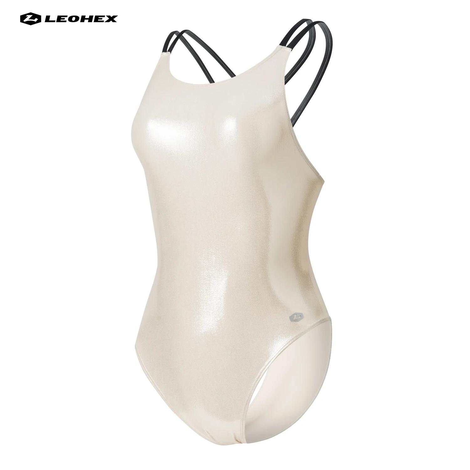 LEOHEX – maillot de bain une pièce en Lycra, body Sexy au dos, Style japonais, finition brillante po