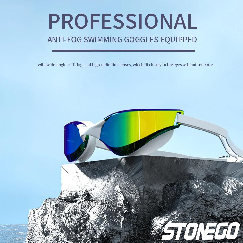 Lunettes de natation professionnelles Anti-buée avec objectif grand Angle HD, ajustement confortable