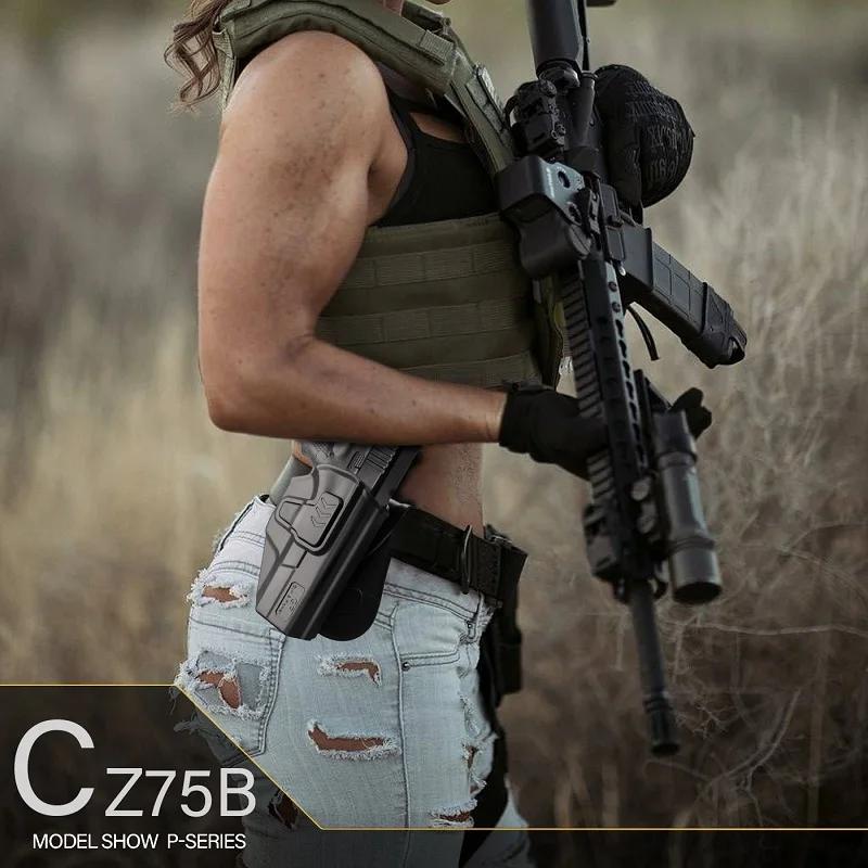 Étui OWB pour pistolet CZ 75B 75 Campact, CZ P10C, CZ P09, étui en polymère à libération d'index tac