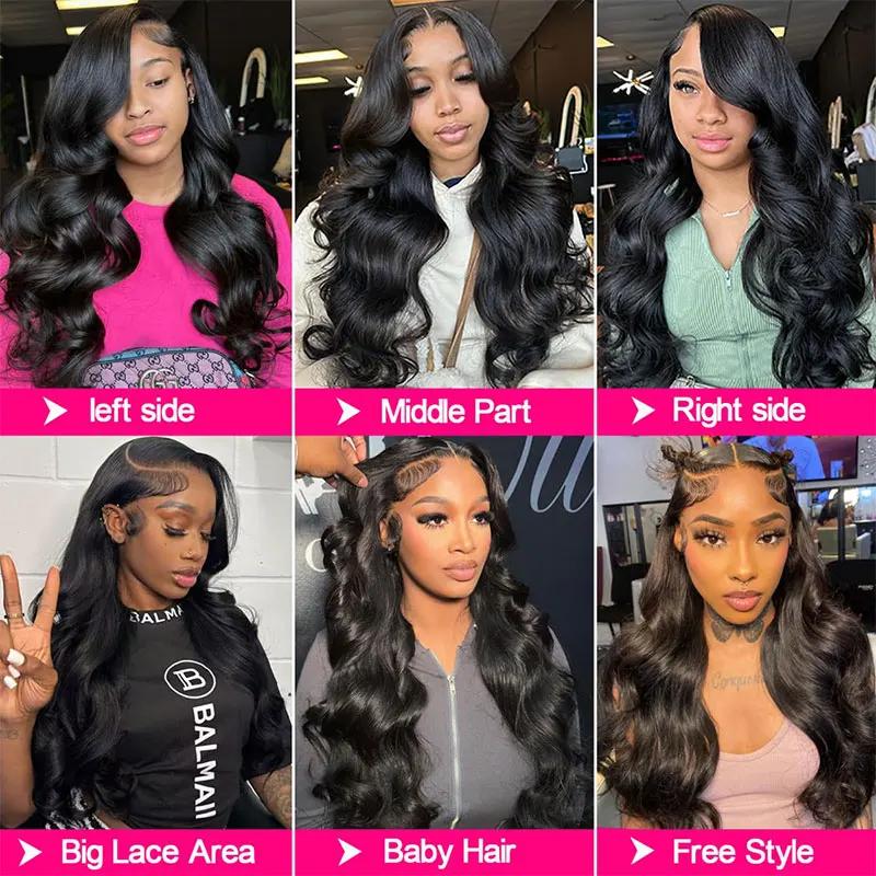 Perruque Lace Front Wig Body Wave Brésilienne Remy, Cheveux Naturels, 13x4 13x6, 100% de Densité, Pr