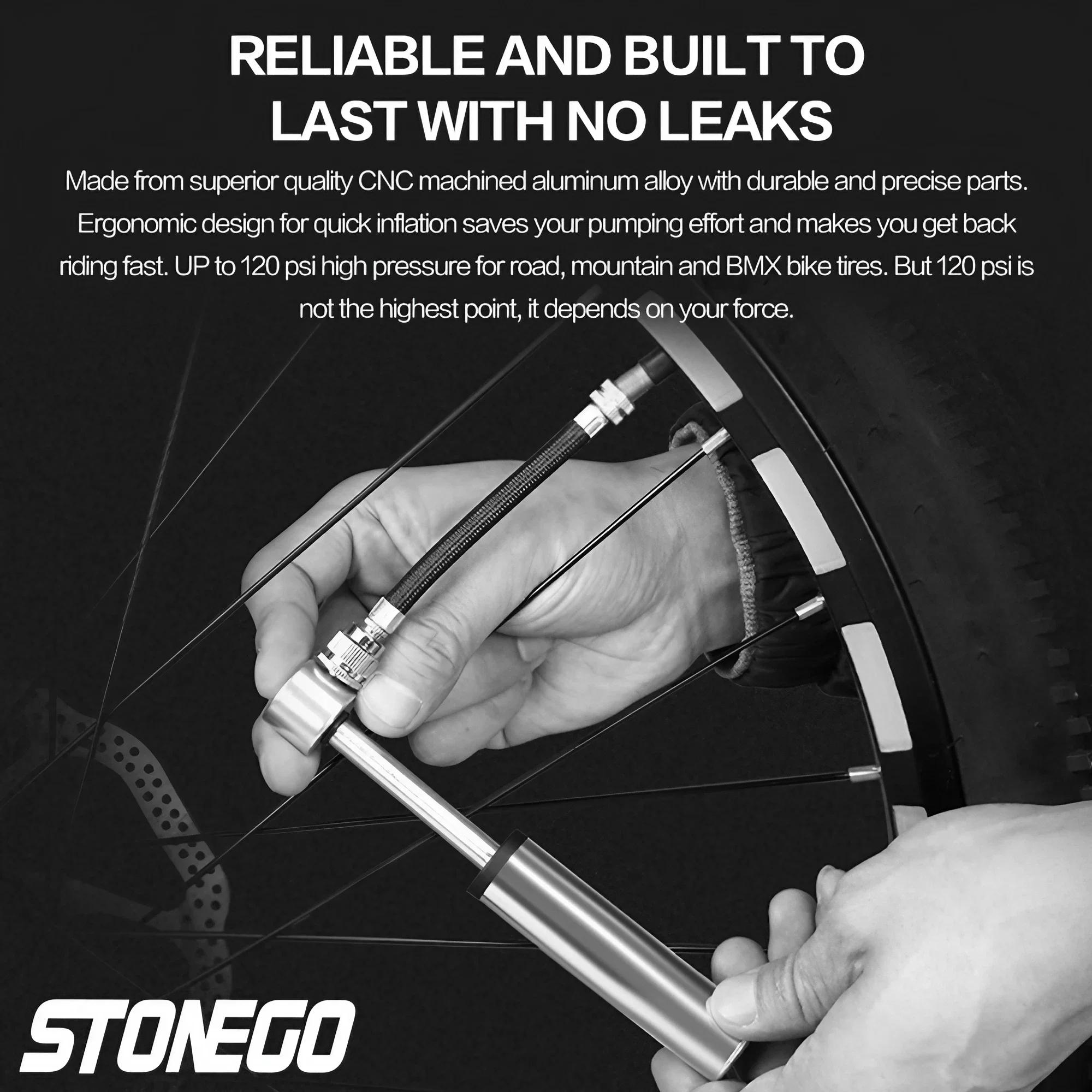 Pompe à vélo de poche Portable 120 PSI haute pression, Mini pompe à vélo adaptée à la Valve Presta/S