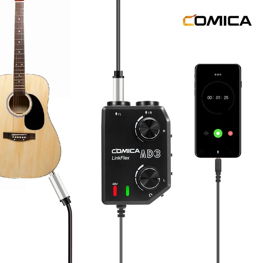 COMICA LINKFLEX AD3 Mixeur audio 2 canaux avec préampli et alimentation fantôme, interface audio gui