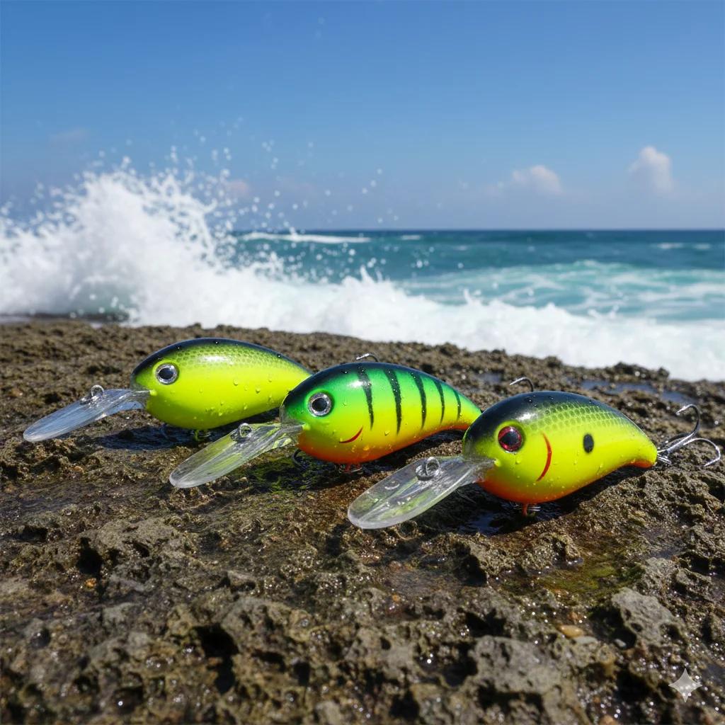Hengjia – Leurre méné artificiel Crankbait, Wobbler, appât artificiel idéal pour la pêche au bar, au