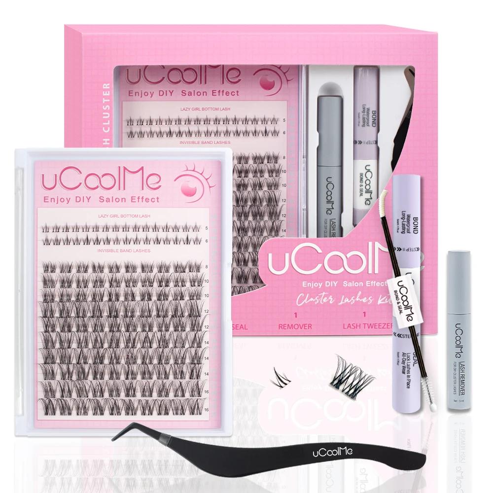 UCoolMe cils Venus 132 pièces Kit de grappes à portée plus large avec dissolvant de liaison et de jo