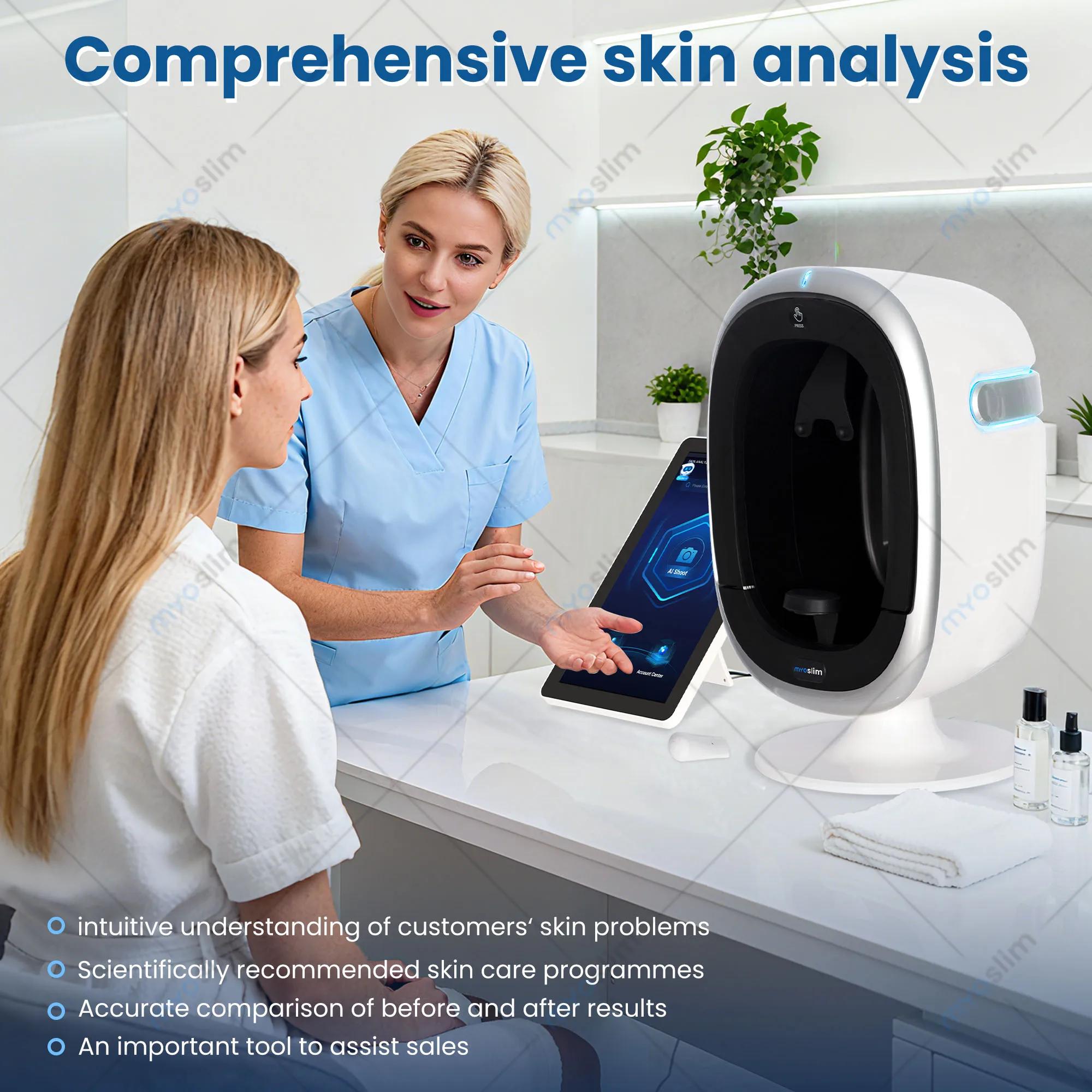 Analyseur de peau facial 3D de 15,6 pouces, appareil d'analyse de la peau, analyseur facial, analyse